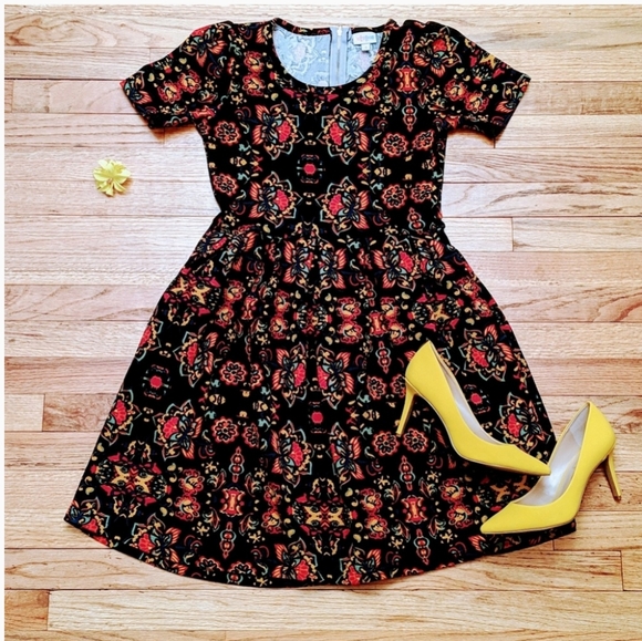 LuLaRoe Festive Print Dress! - Picture 2 of 4